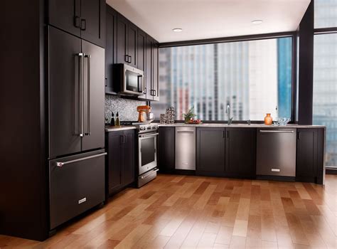 kitchen cabinets blacl stainless steel|black stainless steel kitchen colors.